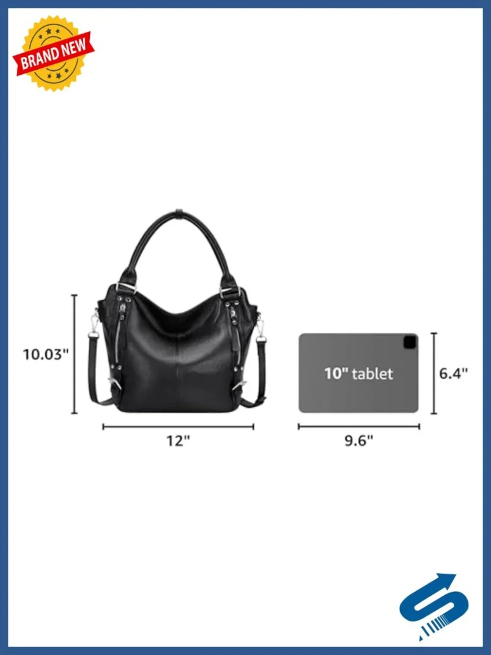 Genuine Leather Hobo Tote Crossbody with Multiple Pockets, Adjustable Straps